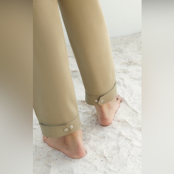 Zara Relaxed Fit Adjustable Hem Pants High Waist Elastic Slip on - Picture 8 of 9